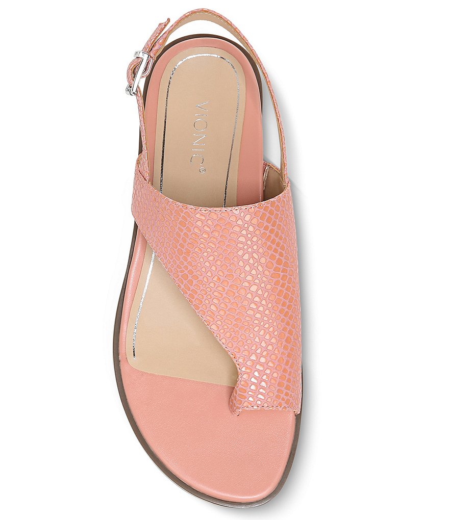 Vionic Ella Lizard Embossed Thong Sandals