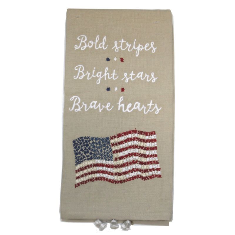 Tabletop 26.0" Faith Family Freedom Dish Towel American Flag Red Truck Primitives By Kathy  -  Kitchen Towel