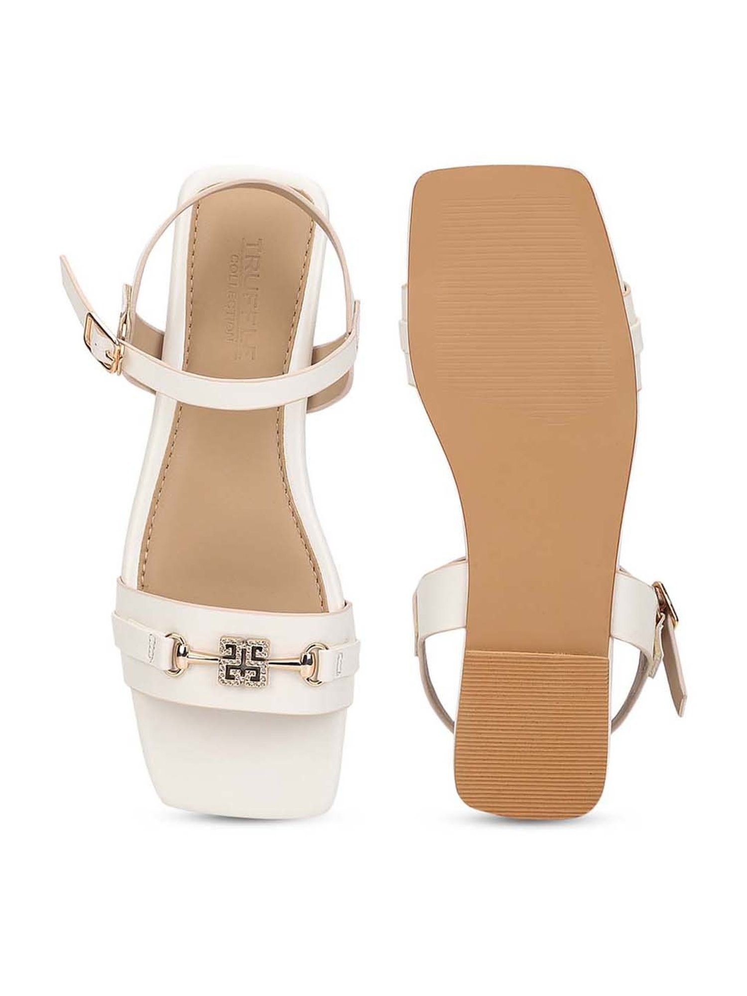 Truffle Collection Women's White Ankle Strap Sandals