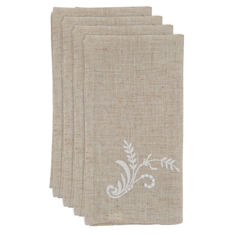 Saro Lifestyle Embroidered Cloth Table Napkins (Set of 4)