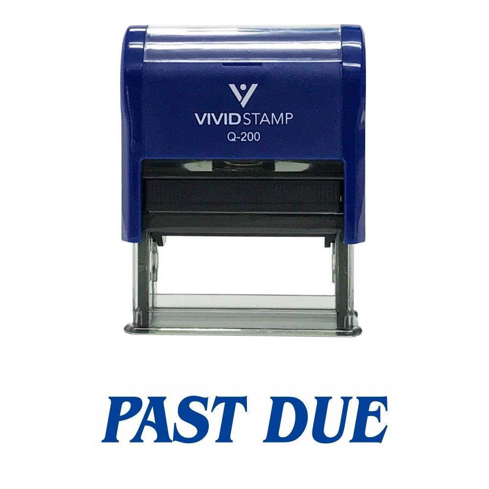 PAST DUE Office Self-Inking Office Rubber Stamp (Blue) - M