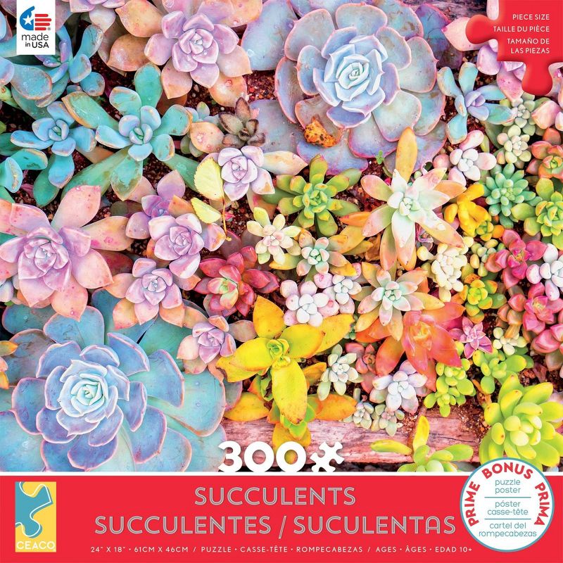 Ceaco Pretty Pastels Succulents Jigsaw Puzzle - 300pc