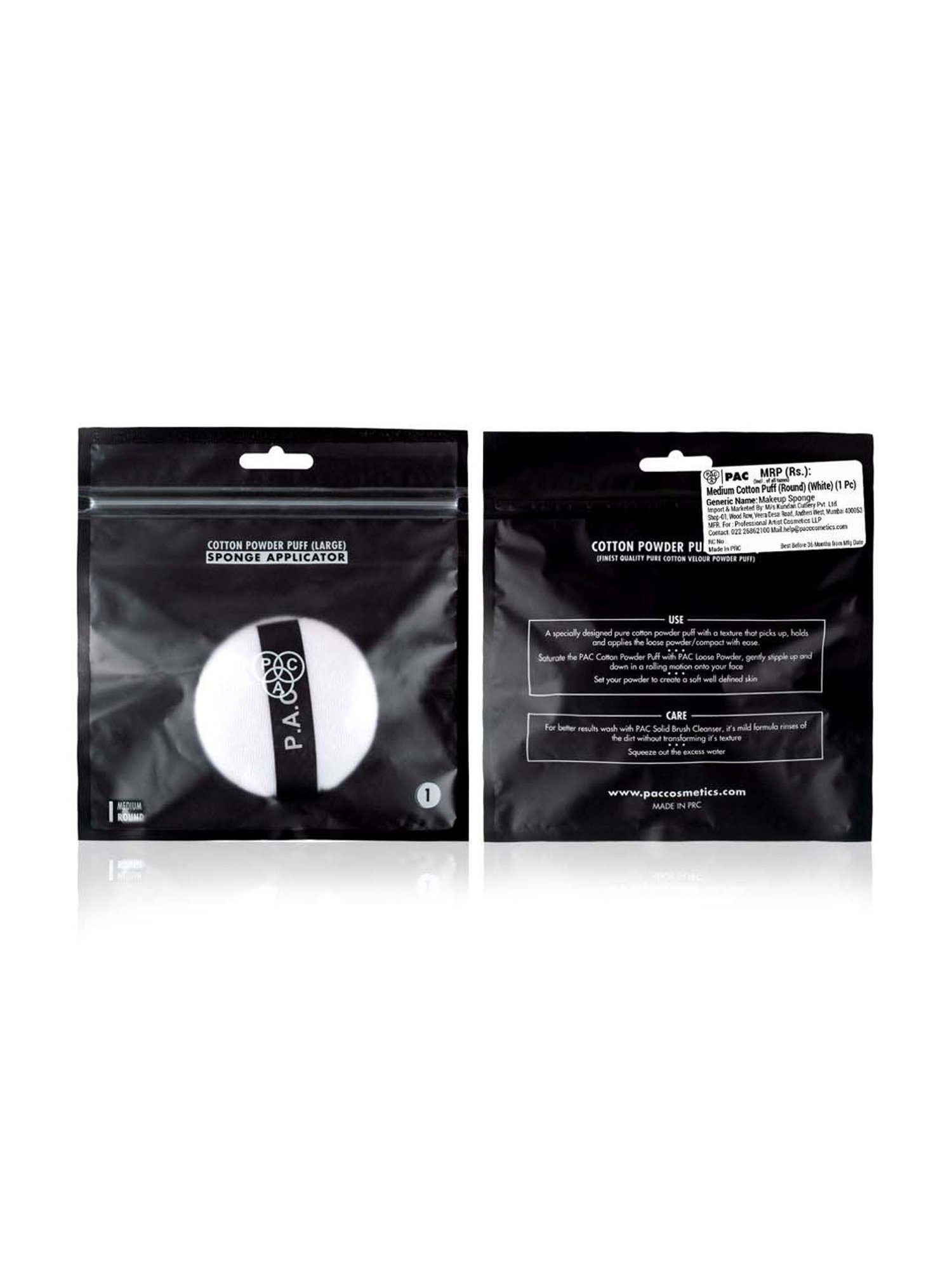 PAC Medium Cotton Puff Round White - 1 Pc