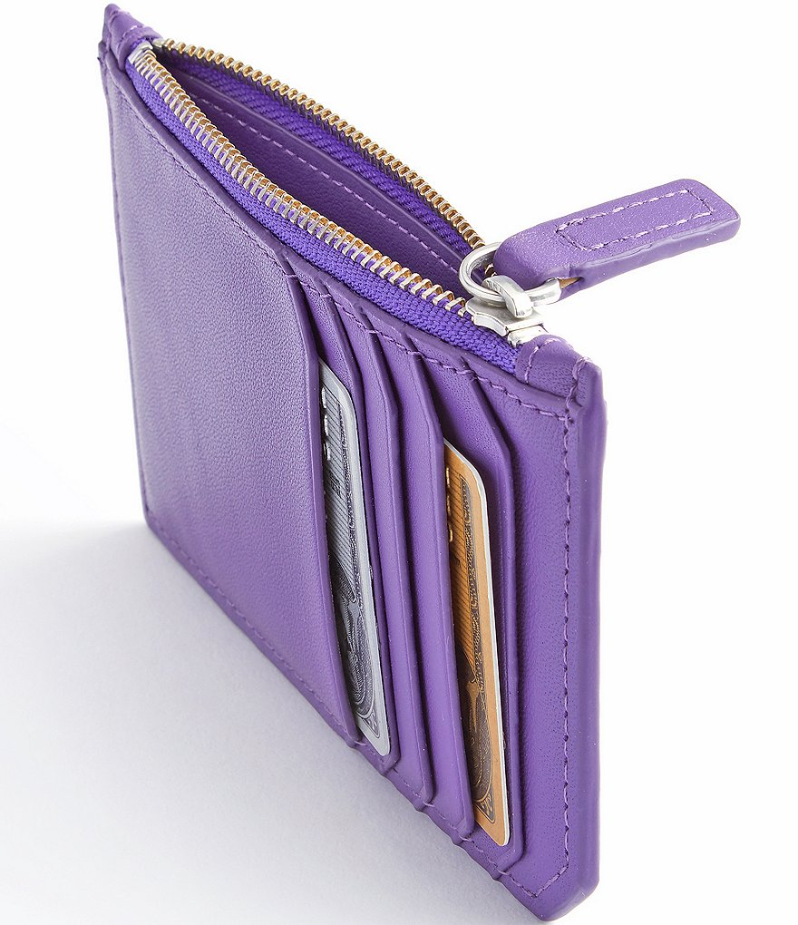 ROYCE New York Leather Slim Zippered Wallet