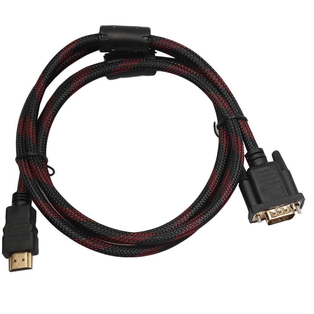 1.5M Length HDMI Male To VGA Data Connector Adapter Converter Cable Black