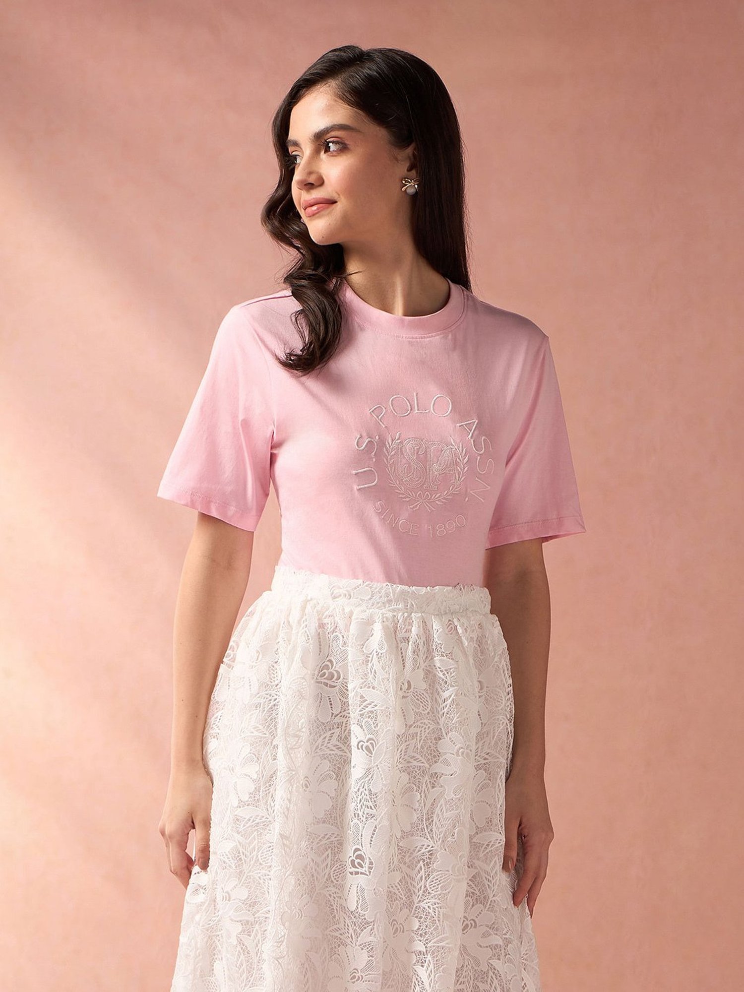 U.S. Polo Assn. Pink Graphic Print T-Shirt