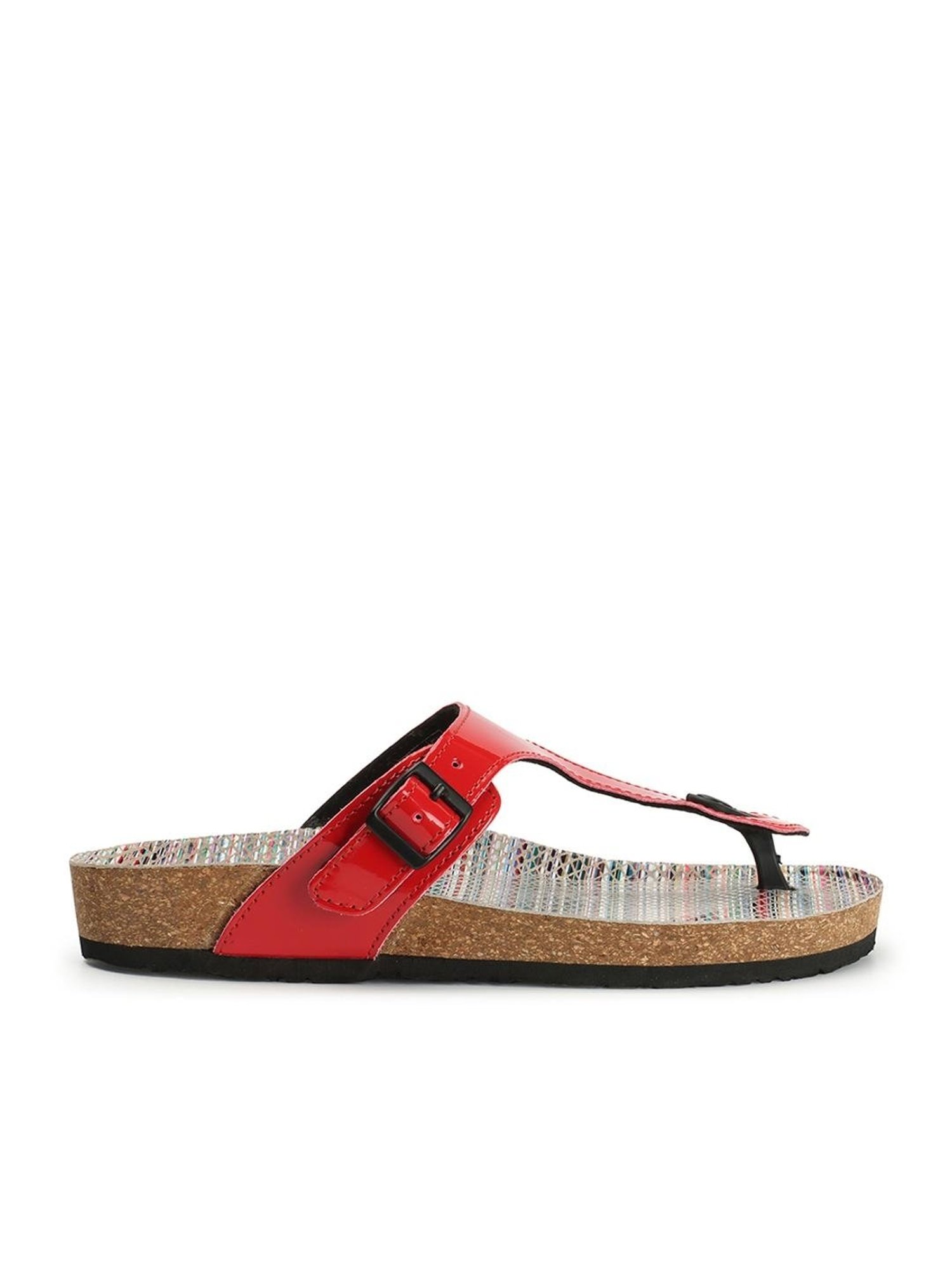 Elle Women's Red T-Strap Sandals