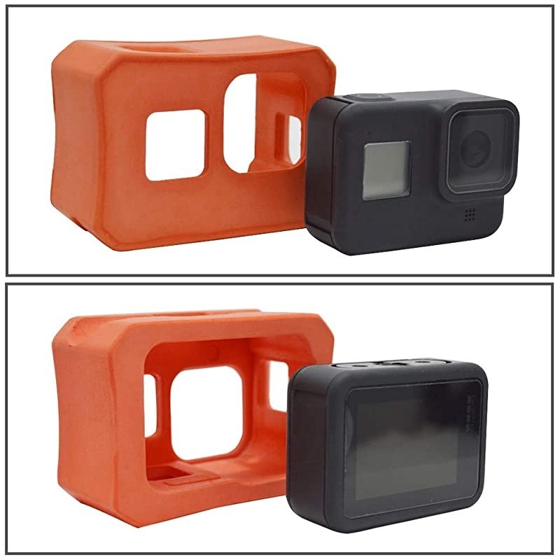 Case - Float for GoPro Hero 8 Black, Floating Housing Anti-Sink Floater Frame Water Sports Accessory - Orange