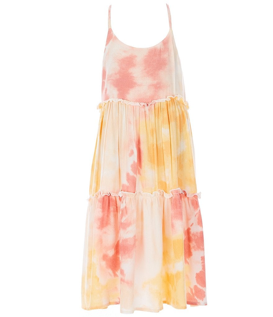 Angie Big Girls 7-14 Stripe Ruffle-Hem Maxi Dress