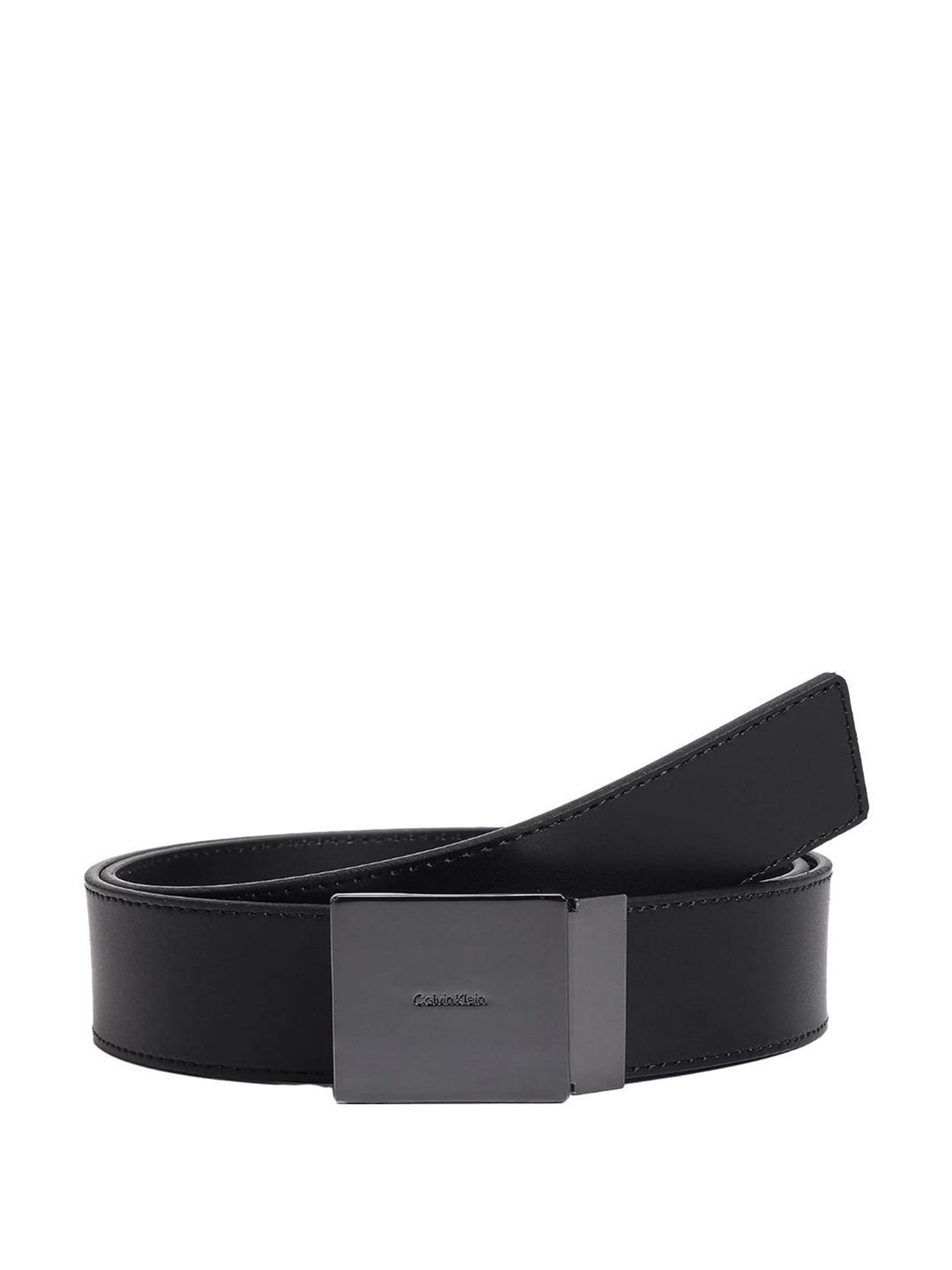 CALVIN KLEIN Black Leather Reversible Belt