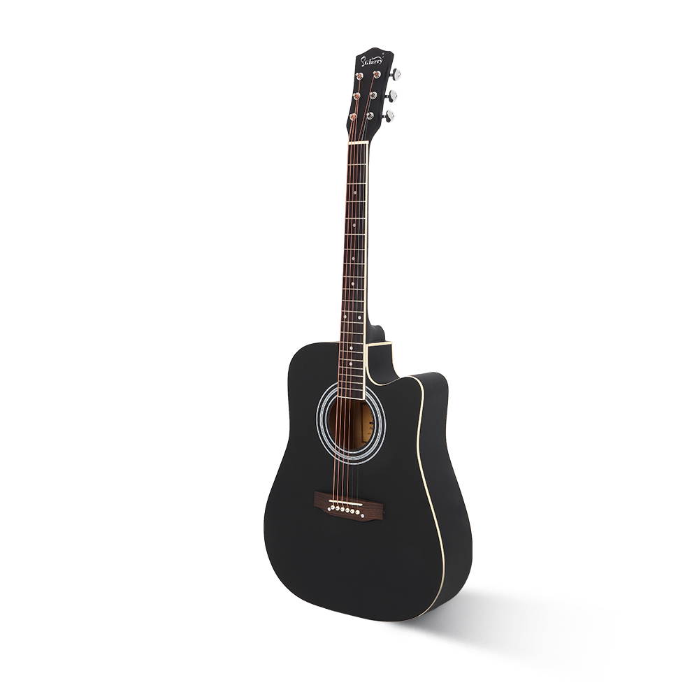 New 41" Full Size Adult 6 Strings Cutaway Folk Acoustic Guitar Black