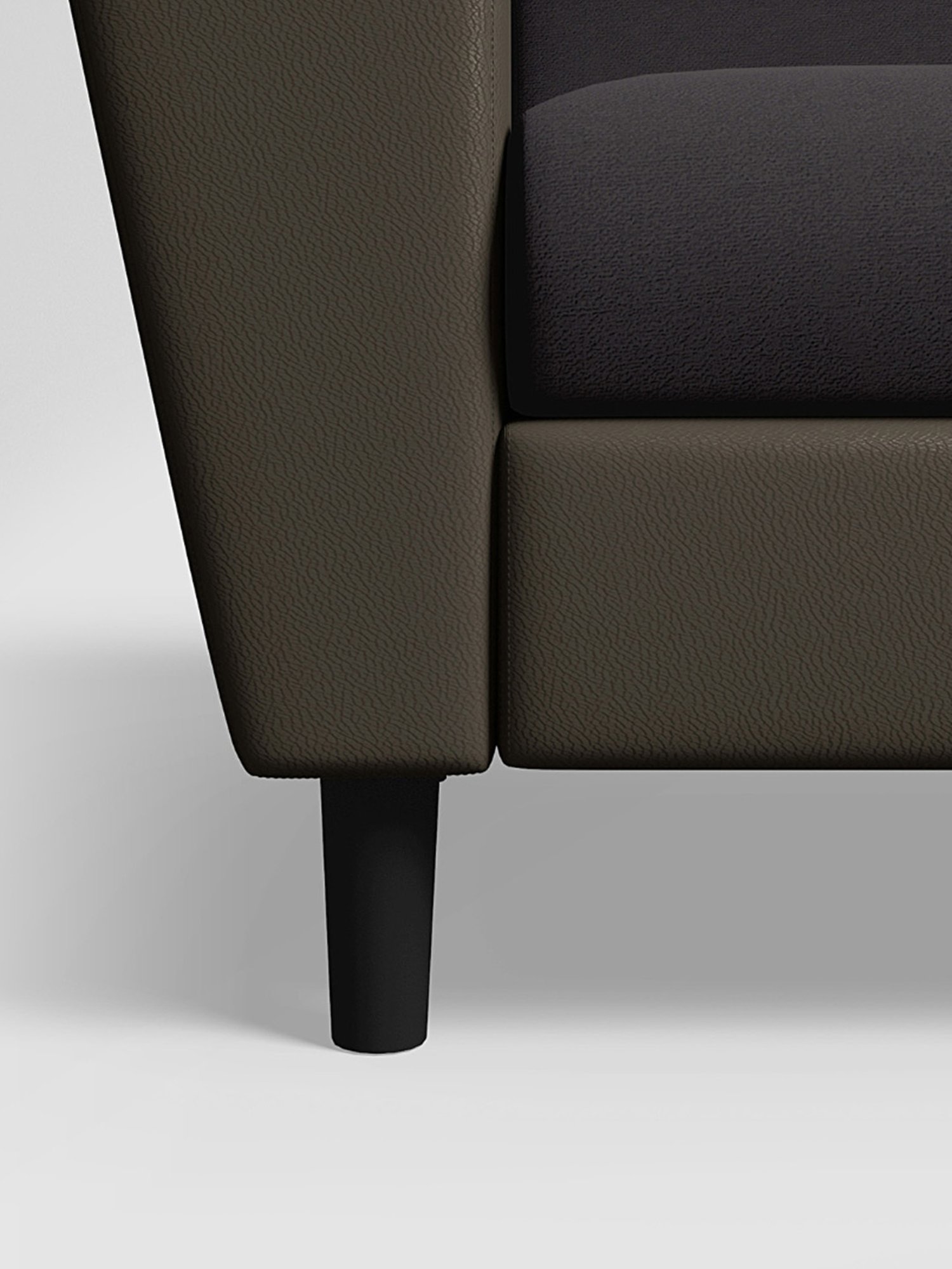 Durian Berry Black Premium Leatherette 2 Seater Sofa