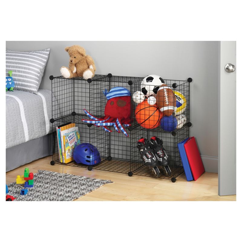 Whitmor 6-Cube Wire Storage Shelves Black