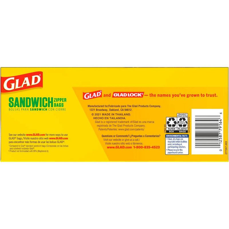 Glad Flex'N Seal + Food Storage Plastic Sandwich Bags - 100ct