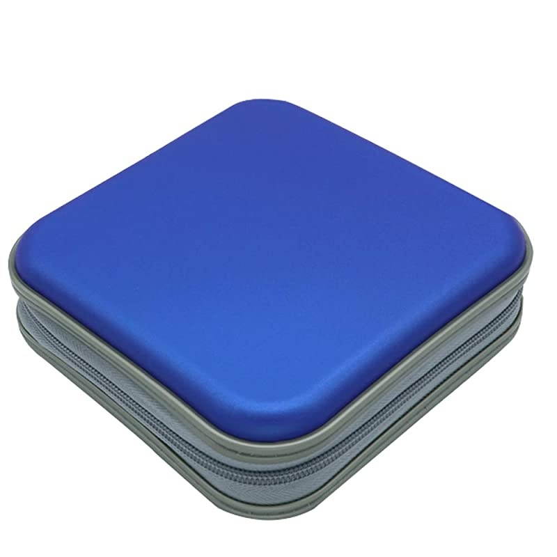 CD Case 40 Capacity DVD Storage DVD Case Holder VCD Wallet Organizer Protective Hard Plastic Portable Case Blue