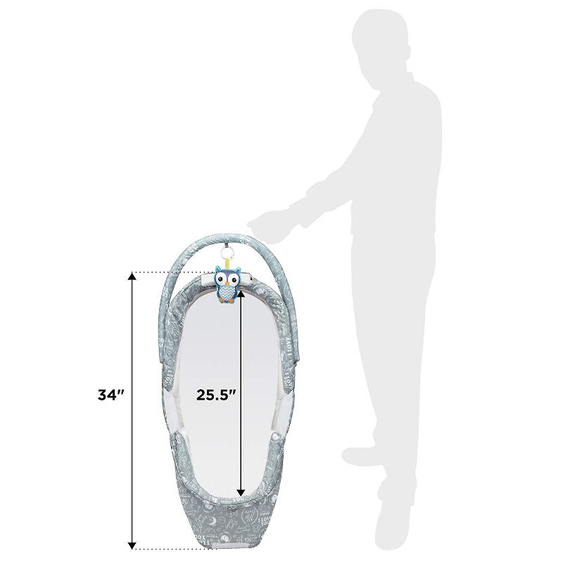 Lil&rsquo; Jumbl Snuggle Nest Bed, Foldable Baby Travel Bassinet Sleeper, Hanging Toy, Built-in Night Light, Music Player, Pillow, Matters & Carry Handle Included, Comfortable Portable Washable Baby Lounger