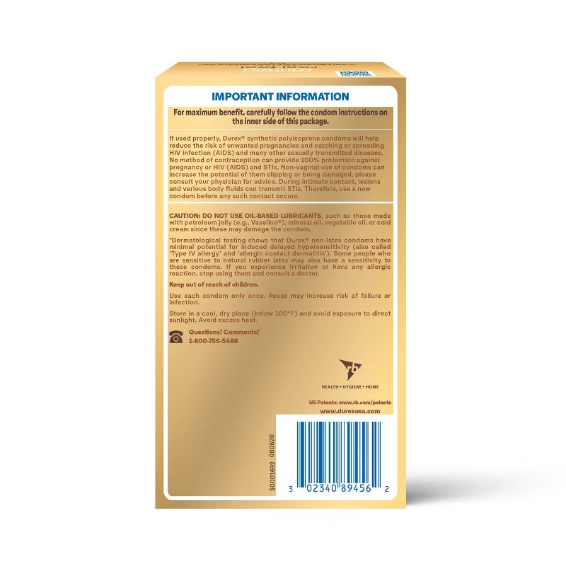 Durex RealFeel Non-Latex Lubricated Condoms - 10ct