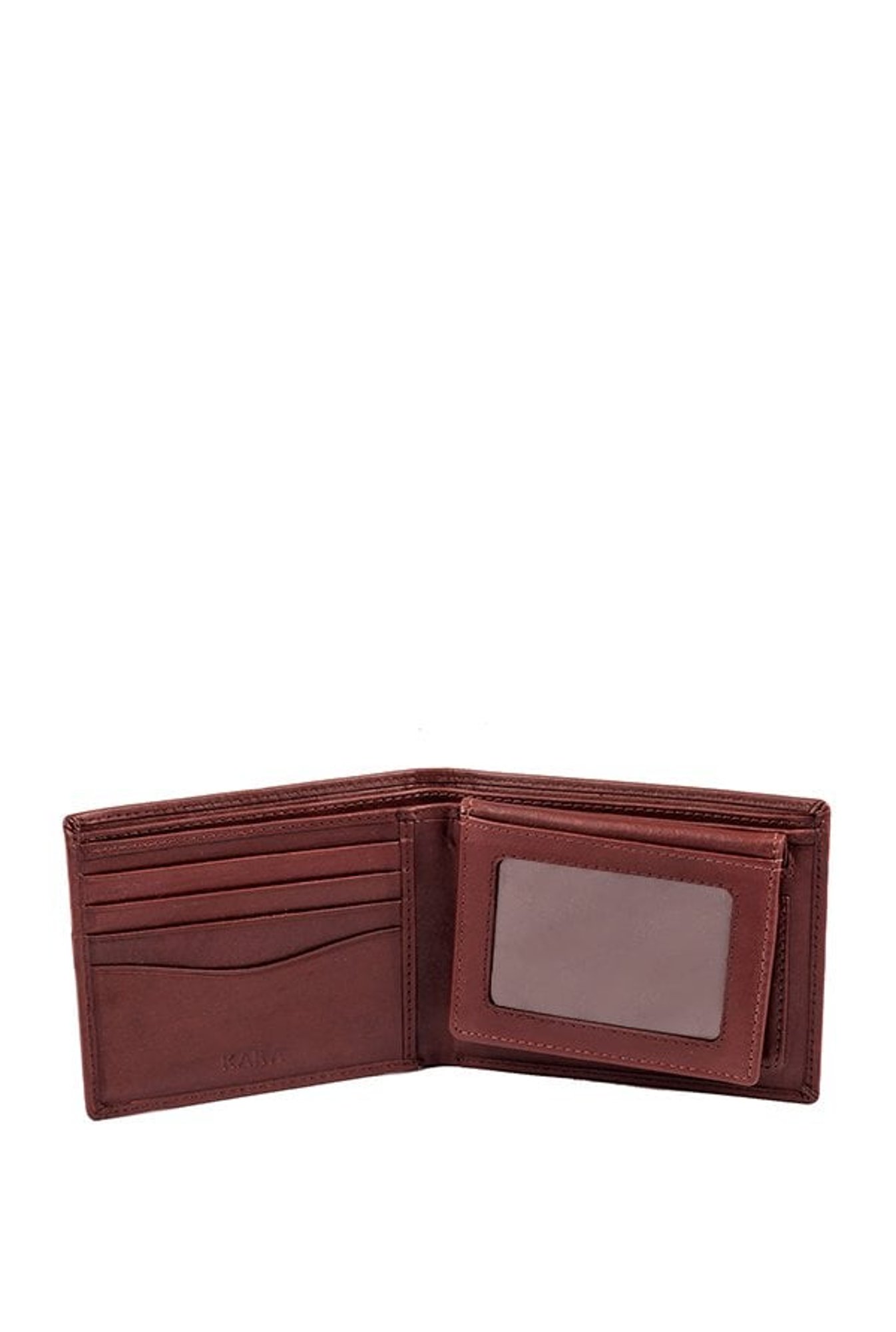 Kara Dark Brown Solid Leather Bi-Fold Wallet