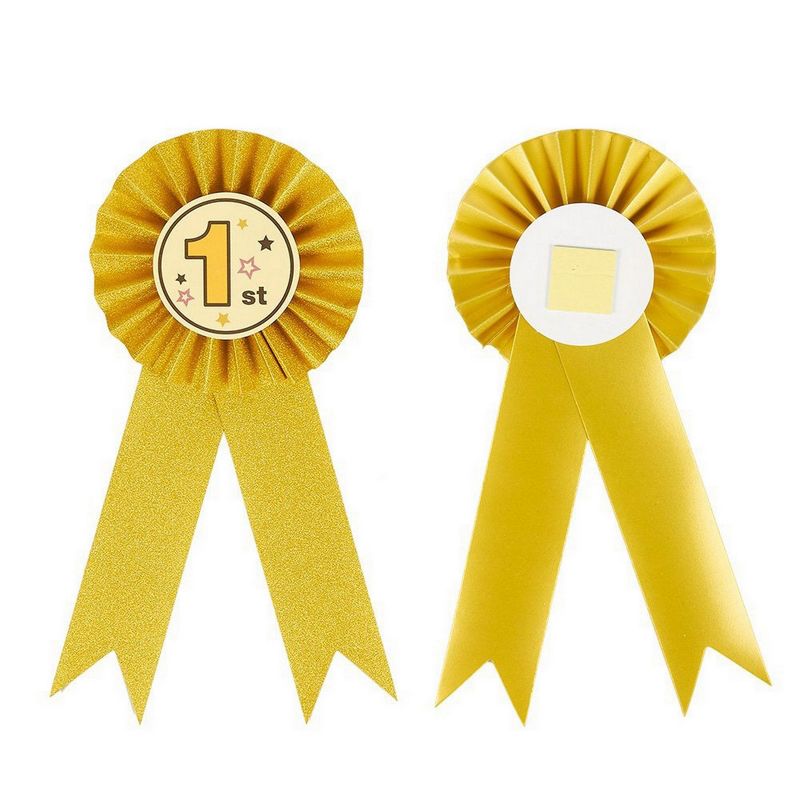 Juvale 24-Pack Award Ribbons - Participation Decorations, Rosette Ribbons, 1st, 2nd, 3rd Place Recognition