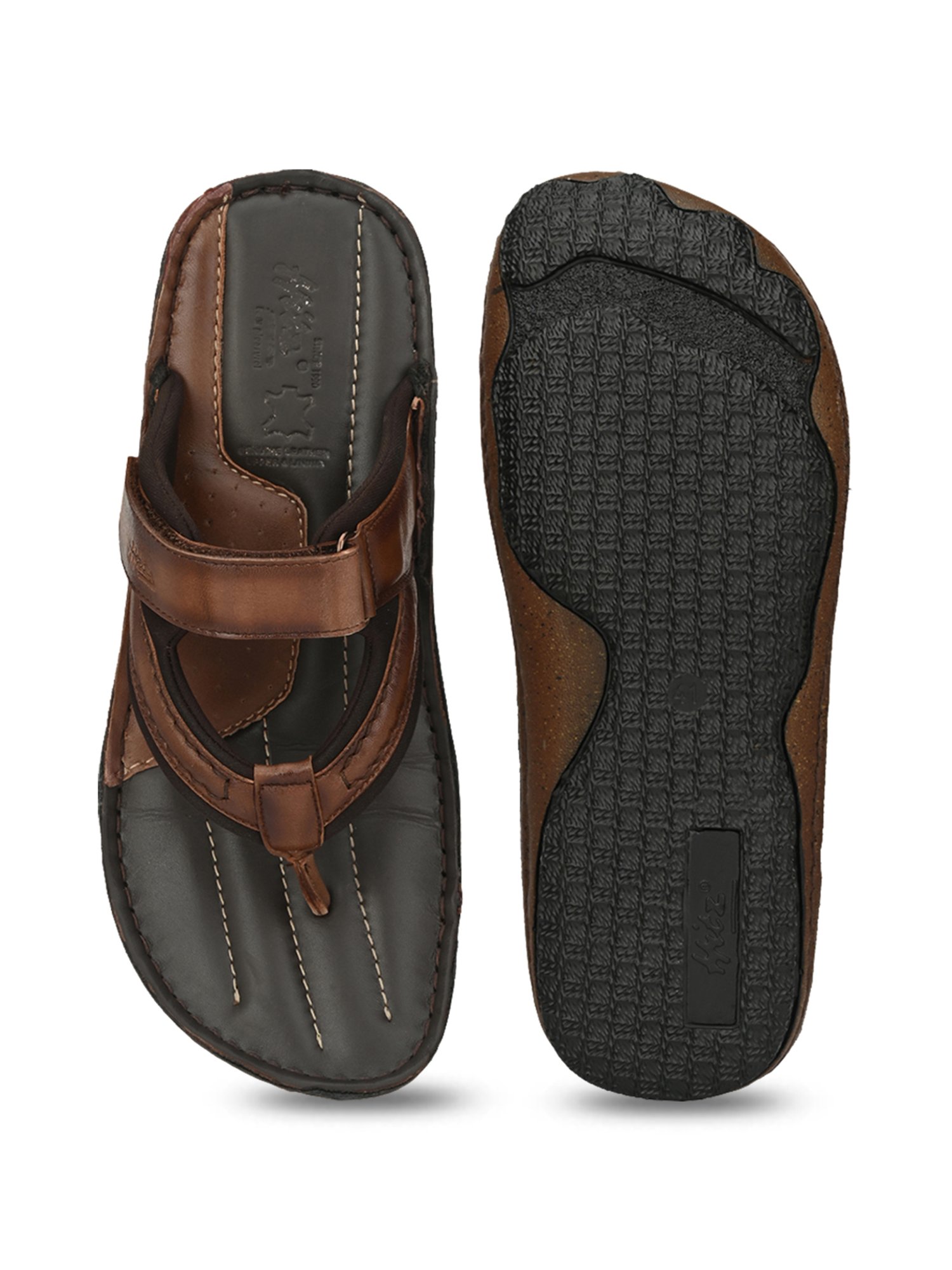 Hitz Men's Brown Thong Sandals