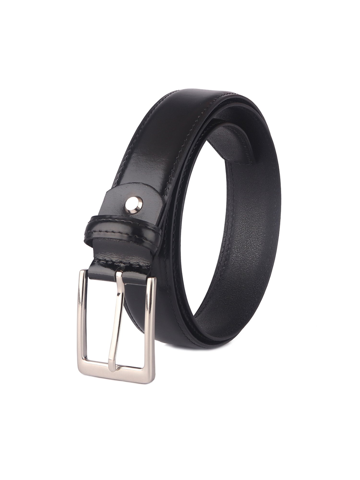 Crusset Black Leather Formal Belt for Men