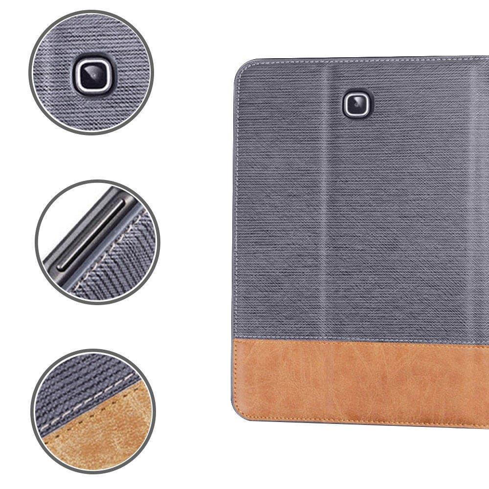Folio Leather Stand Cover Case for Samsung Galaxy Tab A 9.7" T550/ P550 Gray