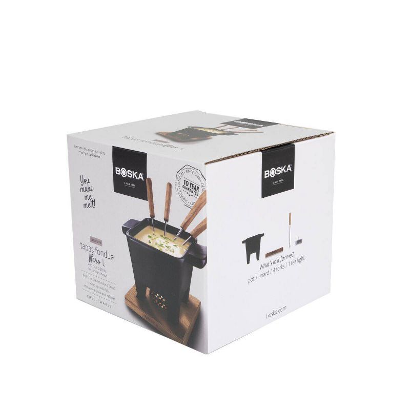 Boska Ceramic and Oak Fondue Pot Set