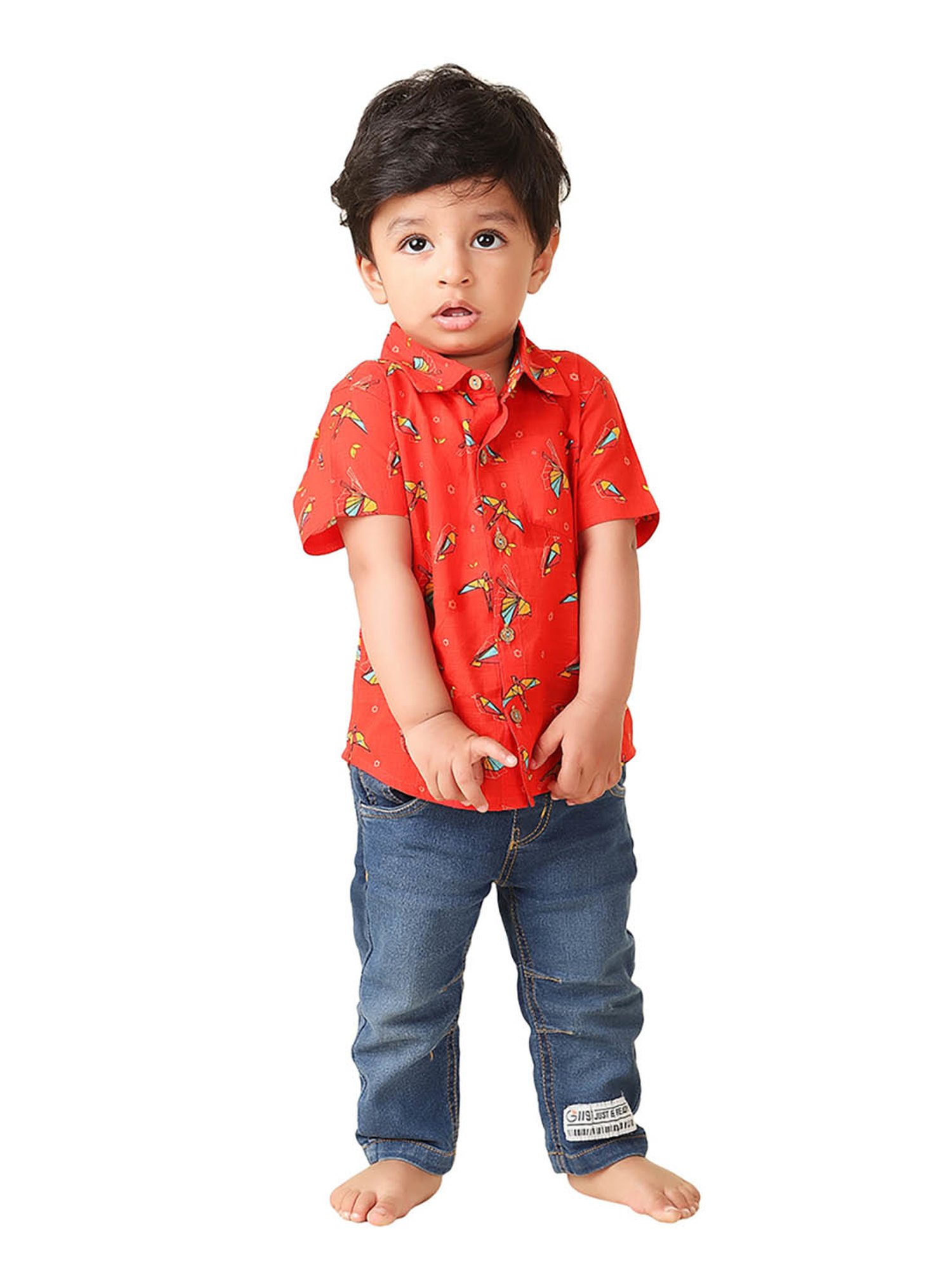Pantaloons Baby White Cotton Printed Shirt