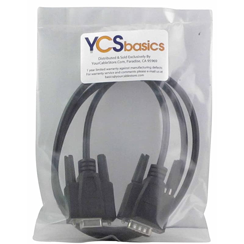 Black 3 Foot DB9 9 Pin Serial RS232 MaleFemale Extension Cable