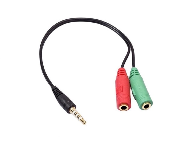 KOKKIA MicAudio_Splitter : 3.5mm 4-pole audio/microphone to 2 separate 3.5mm headphone, microphone
