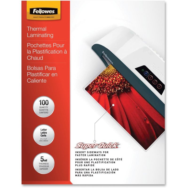 Fellowes Laminating Pouches Ltr 5Mil 9"x11-1/2" 50Shts/PK CL 5223001