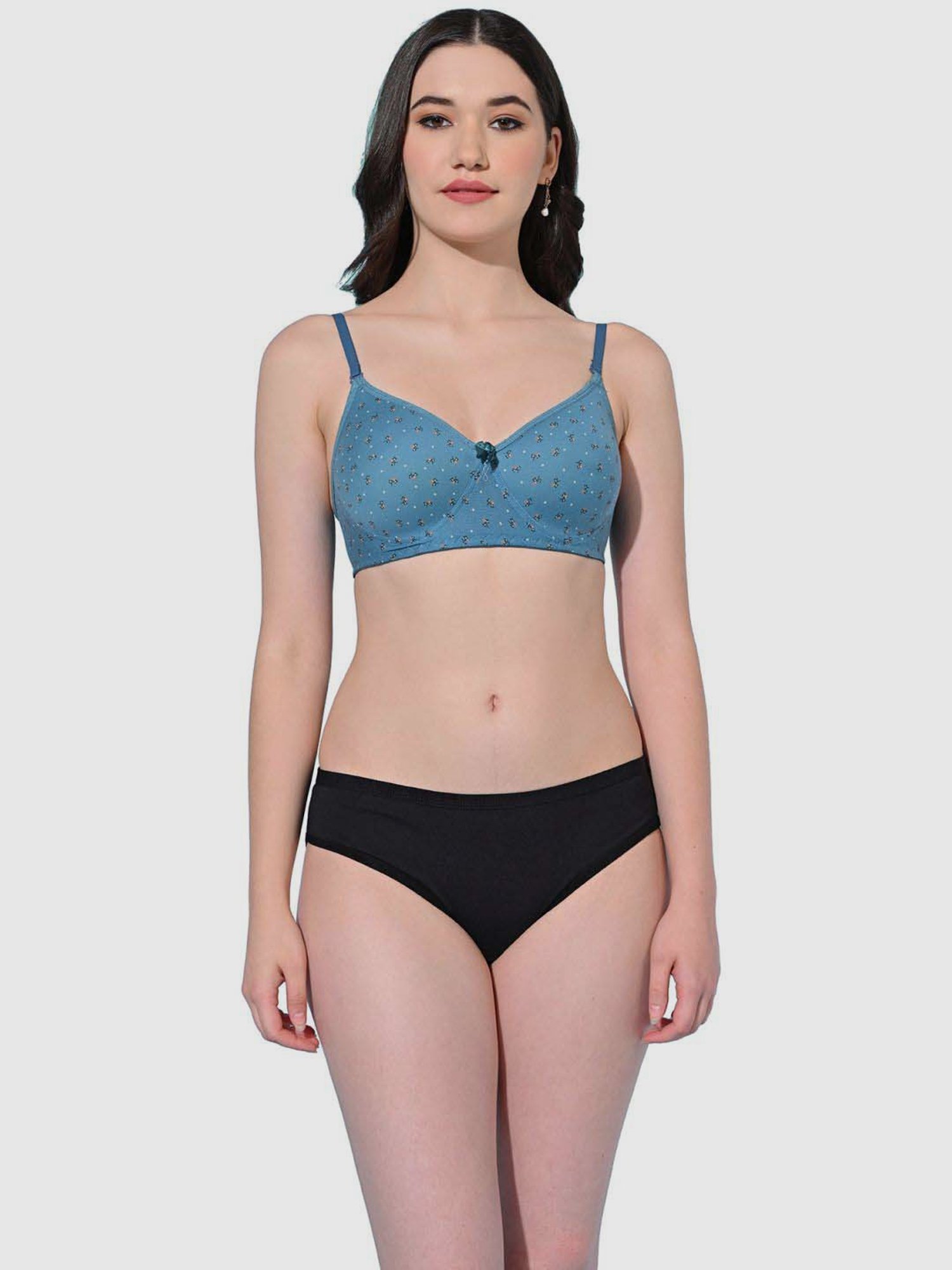 mod & shy Pink Self Pattern Lingerie Set