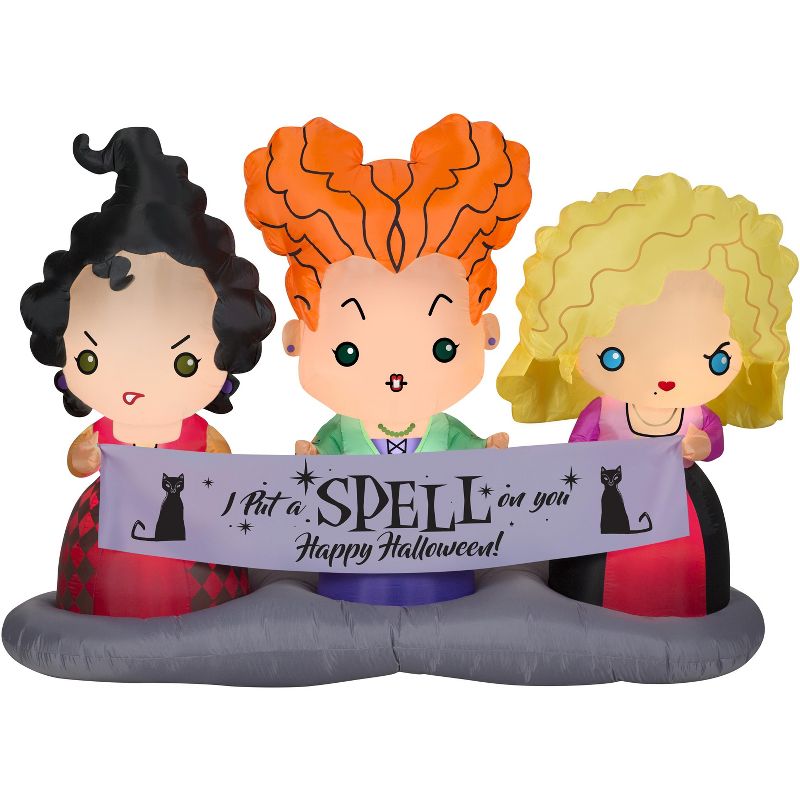 Gemmy Airblown Hocus Pocus Sisters Scene Disney, 4.5 ft Tall, Multicolored
