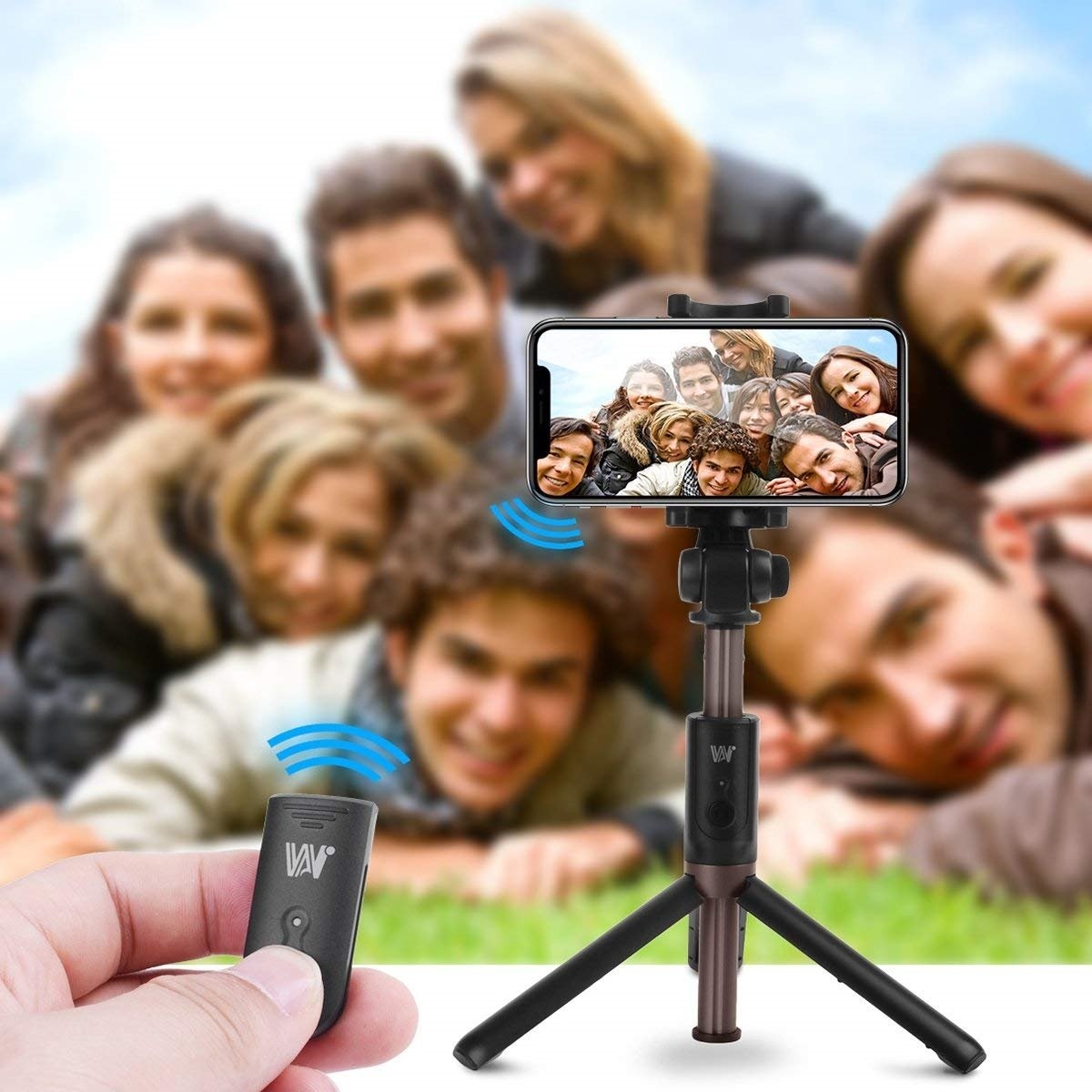AICase Extendable Selfie Stick with Wireless Bluetooth Remote and Tripod Stand