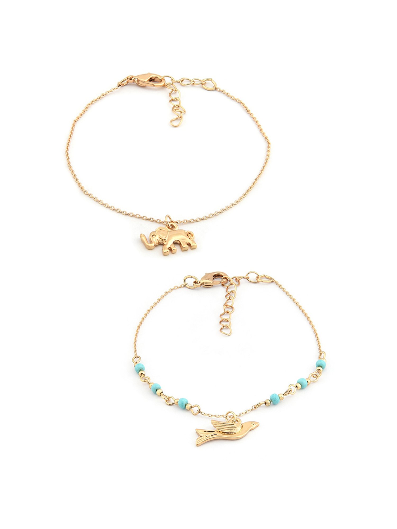 Zaveri Pearls Set of 7 Gold Tone Contemporary Classy Stackable Bracelets-ZPFK11578