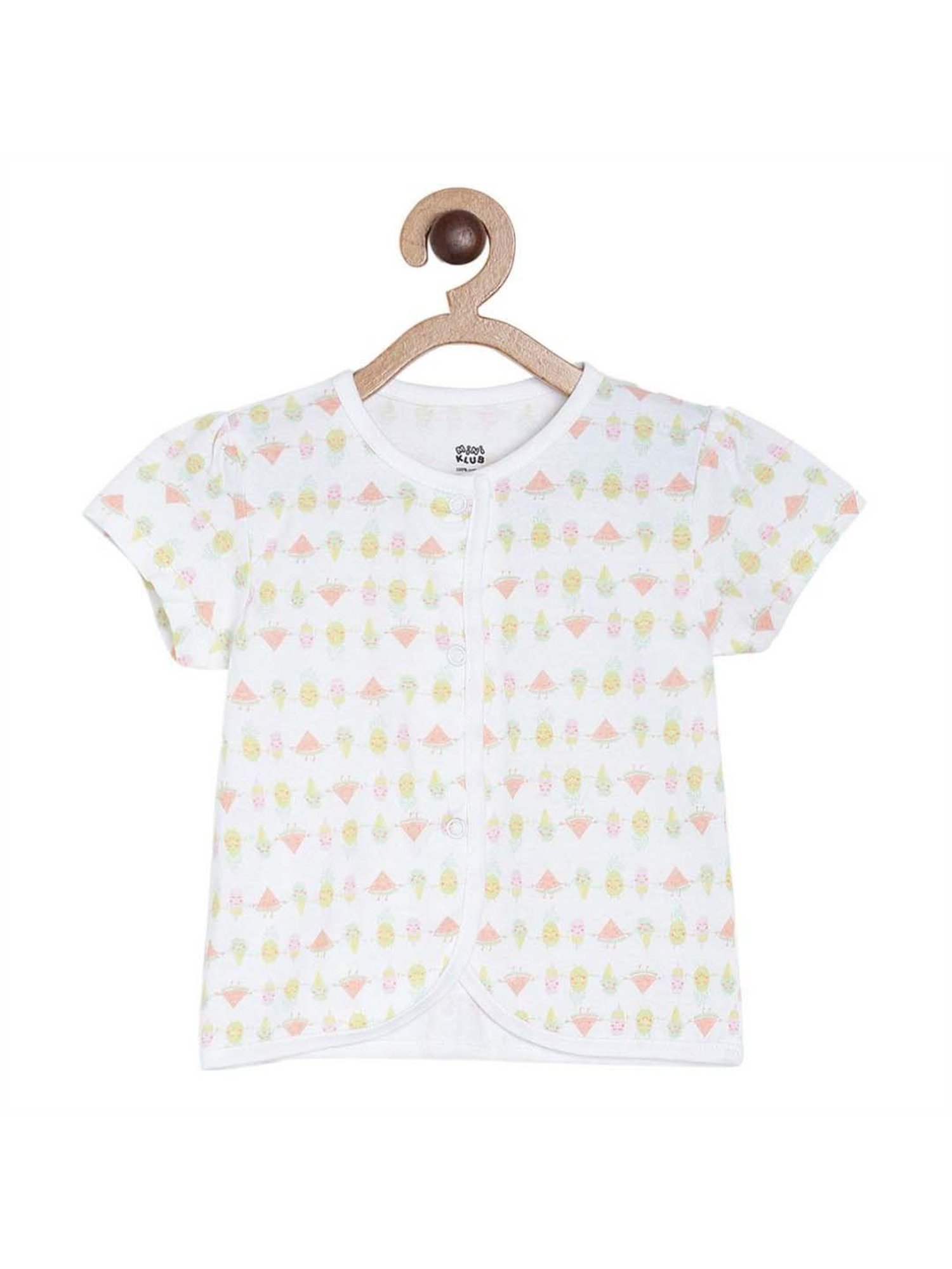 MINIKLUB Kids Multicolor Cotton Printed Top (Pack of 3)