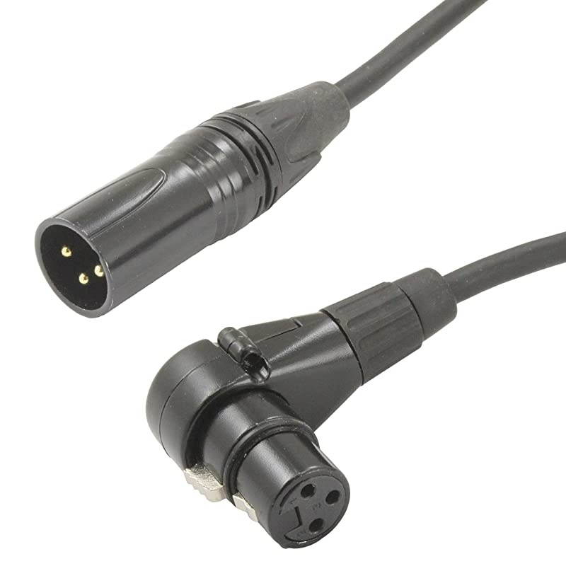 Male to Female XLR Cable with black connectors 6 FT Foot Feet RightF to StraightM