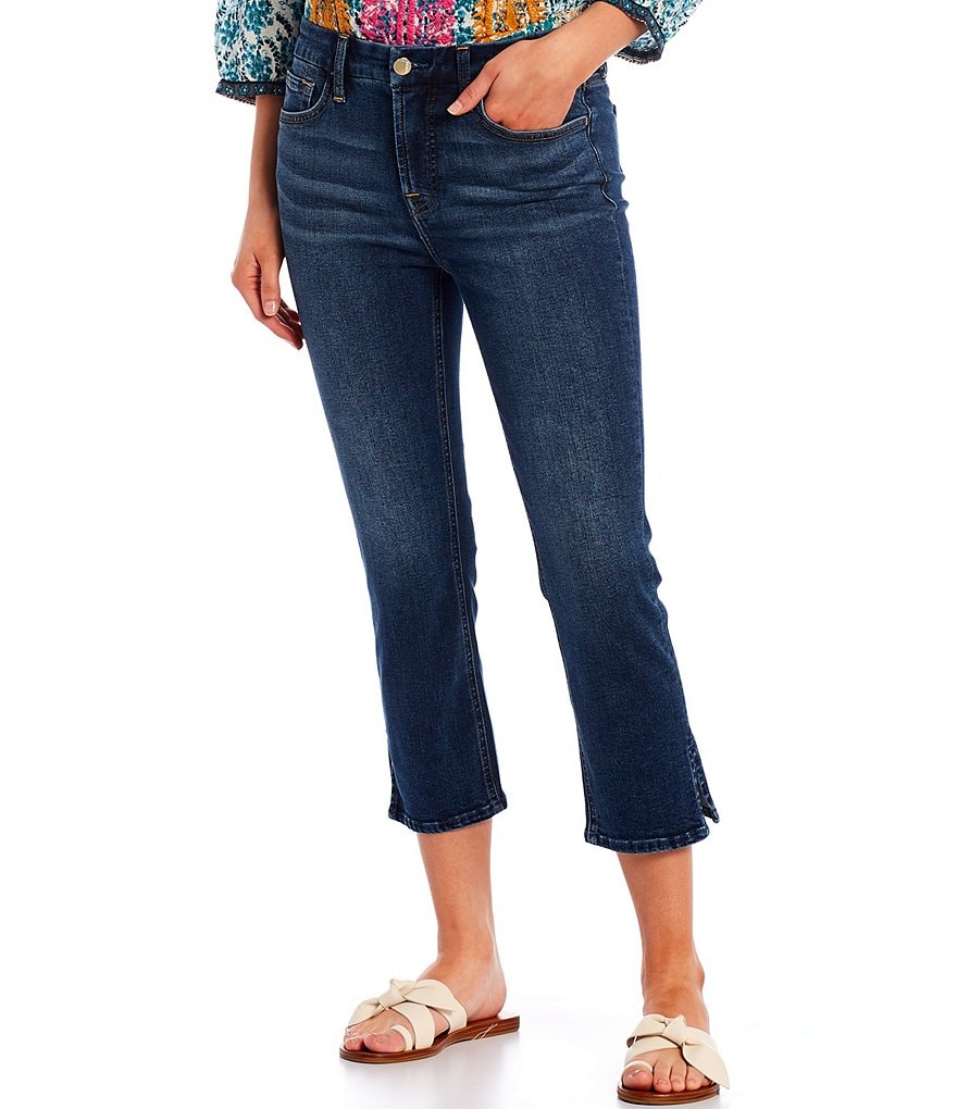 JEN7 by 7 for All Mankind Side Slit Hem Slim Fit Capri Jeans