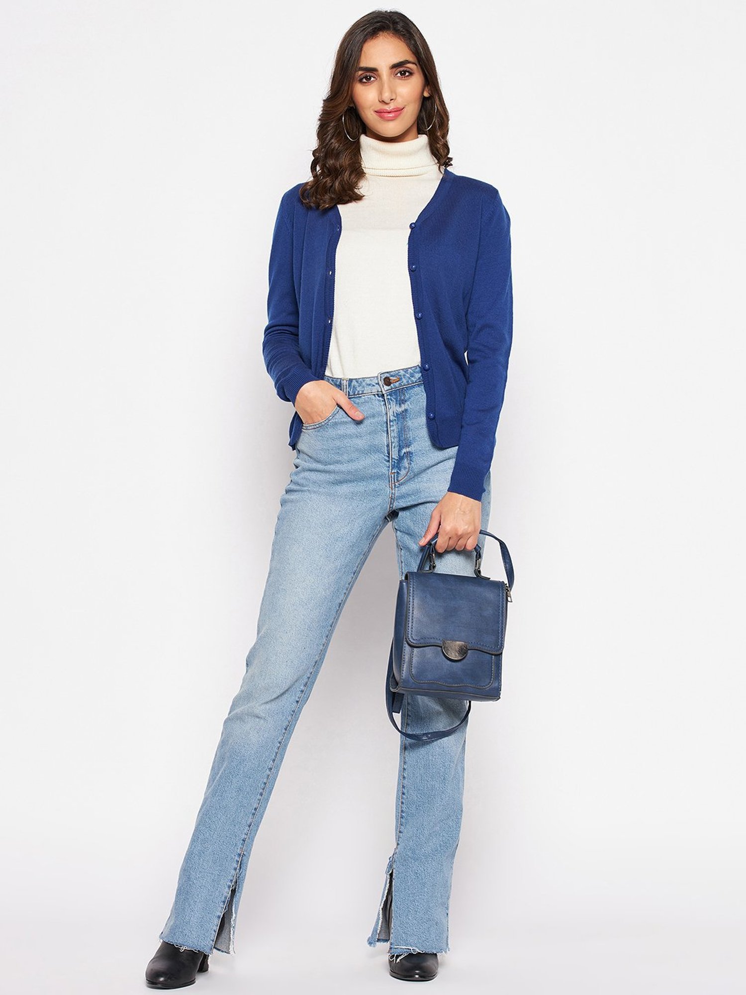 Crozo By Cantabil Blue Cardigans