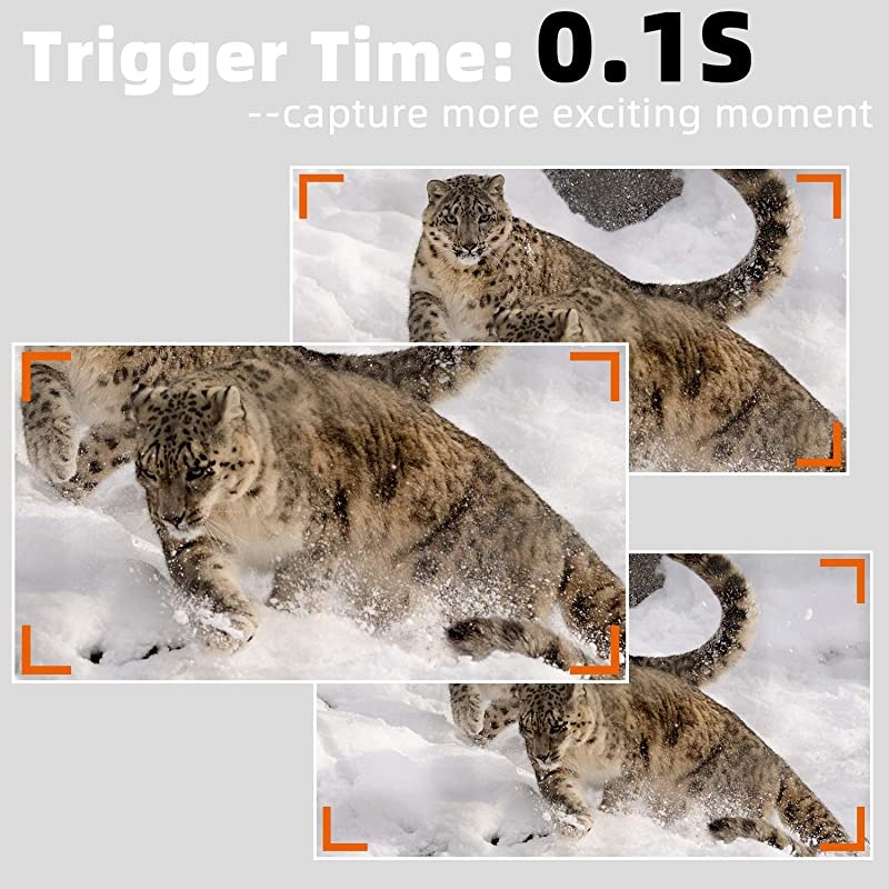 Game & Deer Trail Camera with 100ft Night Vision 20MP Photo 1080P H.264 MP4 Video 0.1S Trigger Motion Activated Waterproof for Outdoor Wildlife Hunting & Home Security Surveillance