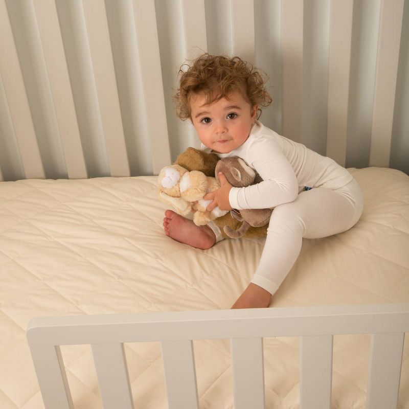 Sealy Quilted Crib Mattress Pad with Organic Cotton Top