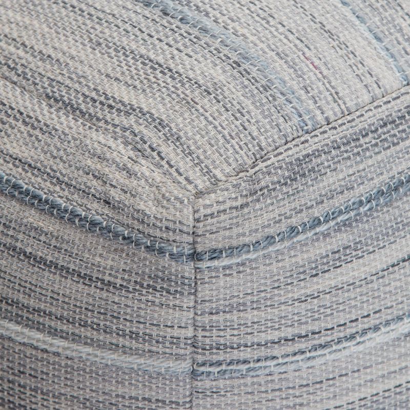 Joya Pouf Gray/Ivory - Anji Mountain