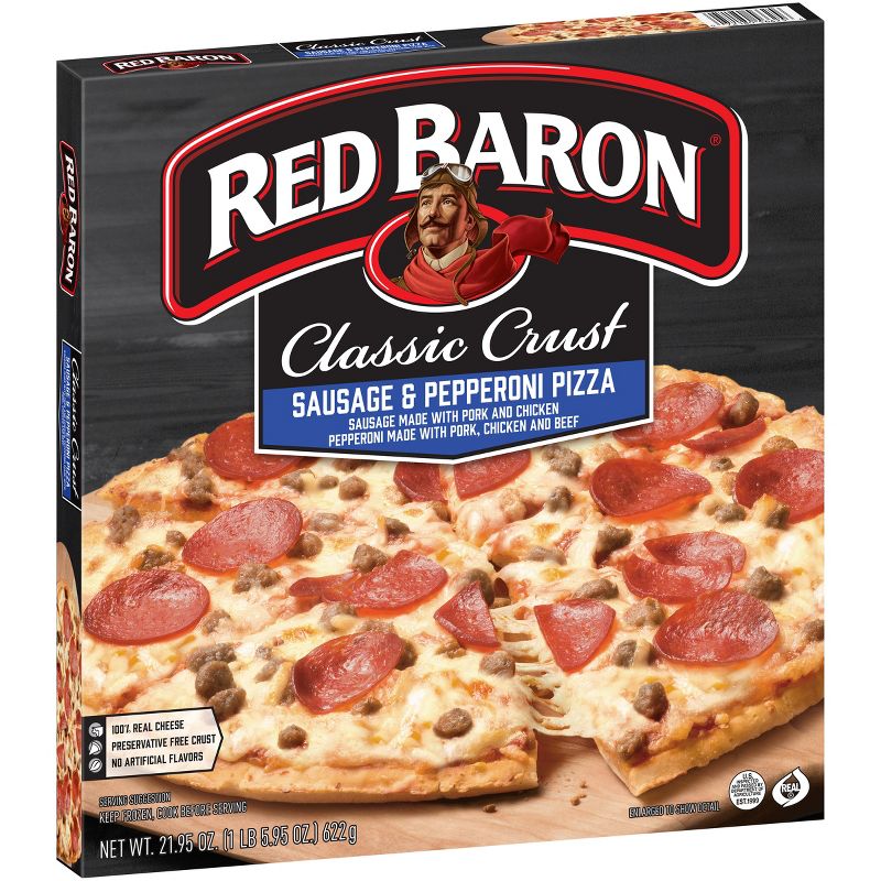 Red Baron Classic Sausage & Pepperoni Frozen Pizza - 21.9oz