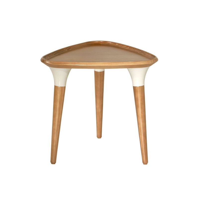 Homedock Triangle Side Table Cinnamon/Off White - Manhattan Comfort