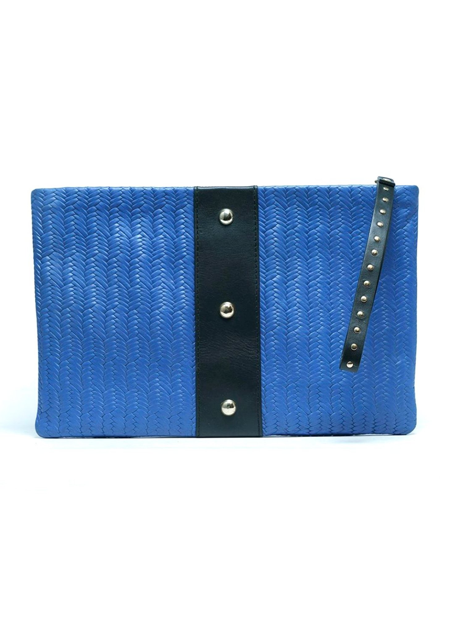 RI2K London Blue Leather Small Textured Pouch