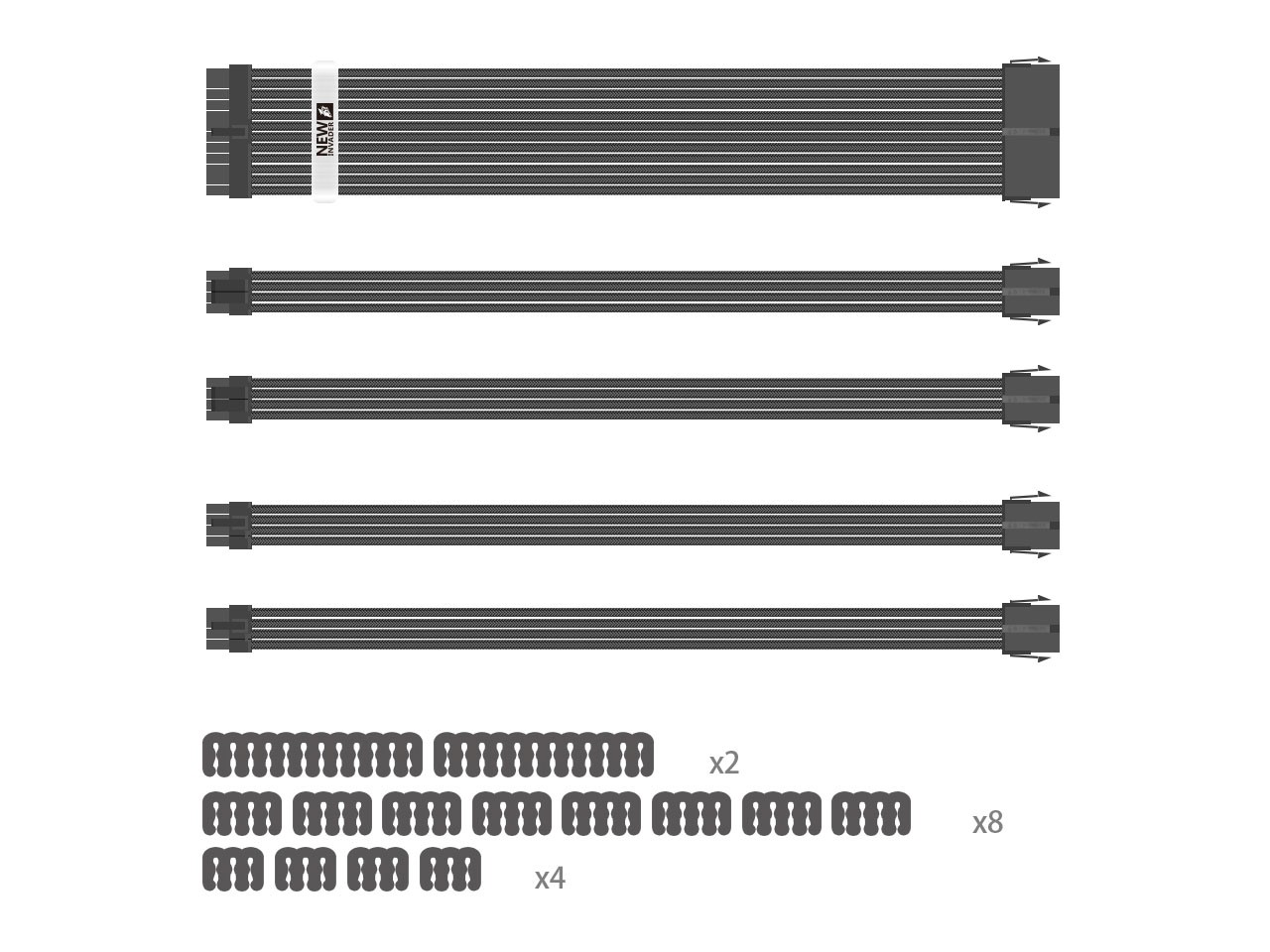 Graphics Card 6+2Pin 8Pin Male to Male Adapter Power Cable for Great Wall Dragon Module Power Supply with Net Cover,Black,about 58cm