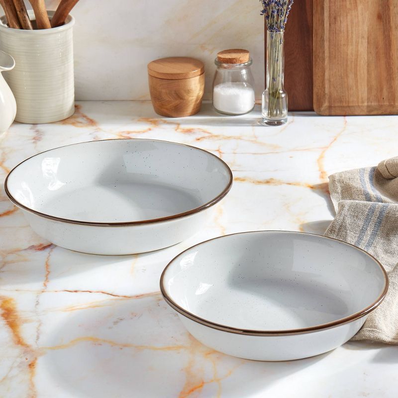 2pc Stoneware Geneva Shallow Nesting Bowls  - Tabletops Gallery