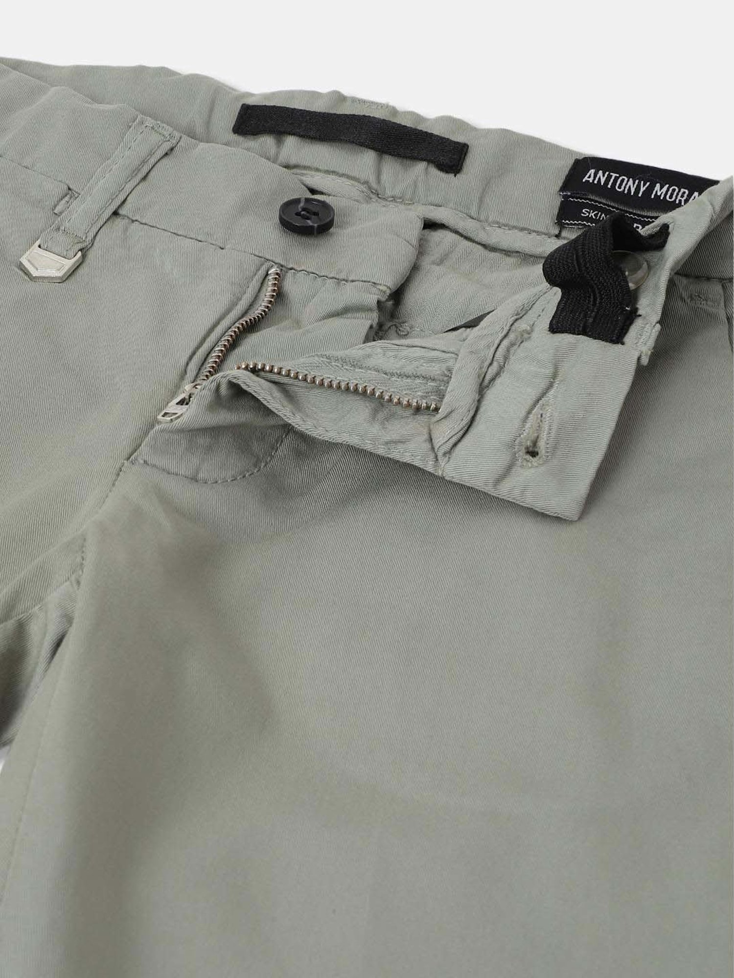 Antony Morato Boys Green Cotton Skinny Fit Trousers