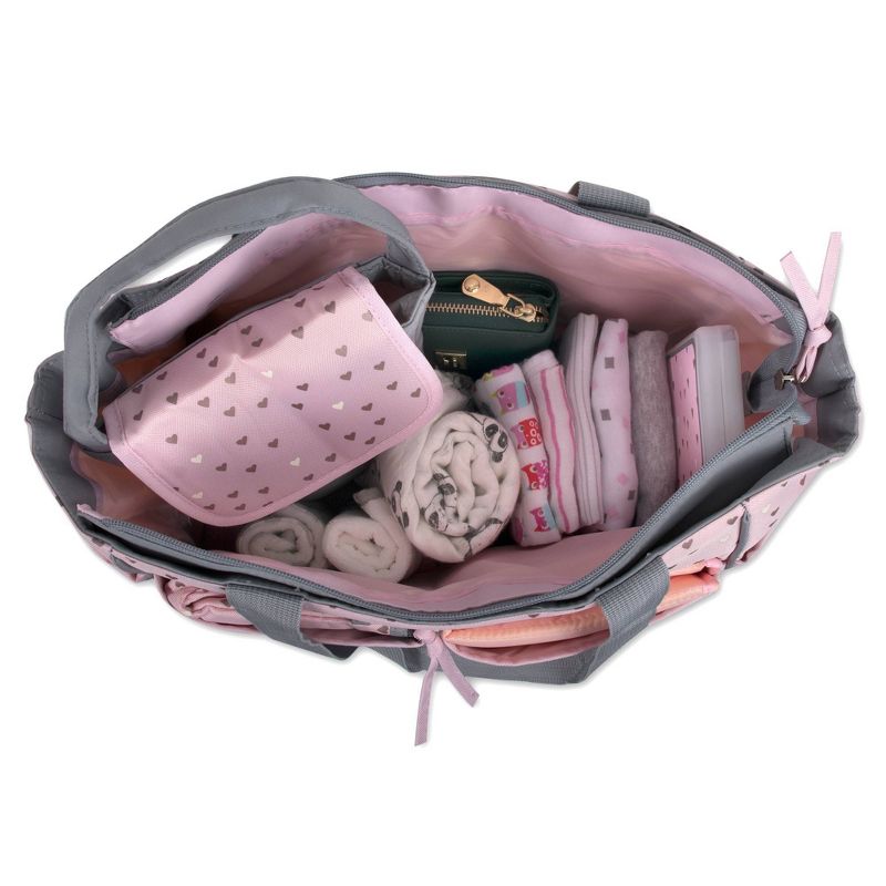 Baby Essential Kisses & Hearts 5-in-1 Tote - Pink