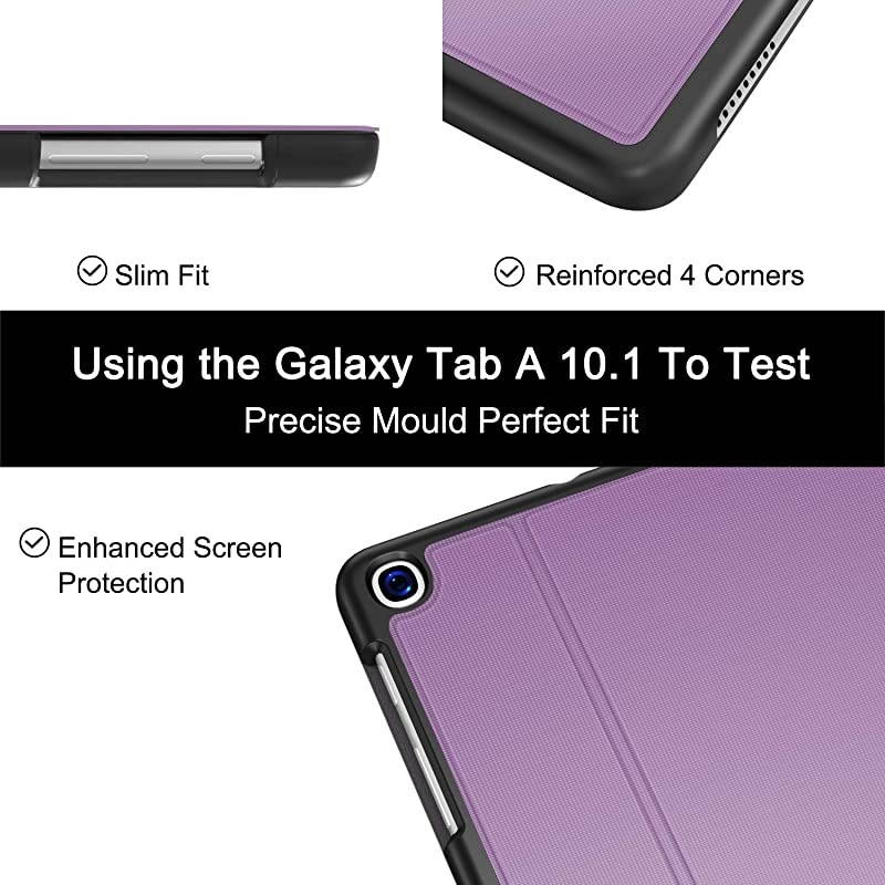 Galaxy Tab A 101 Case 2019 Premium Shock Proof Stand Folio CaseMulti Viewing Angles Soft TPU Back Cover for Samsung Galaxy Tab A 101 inch Tablet SMT510T515T517Violet